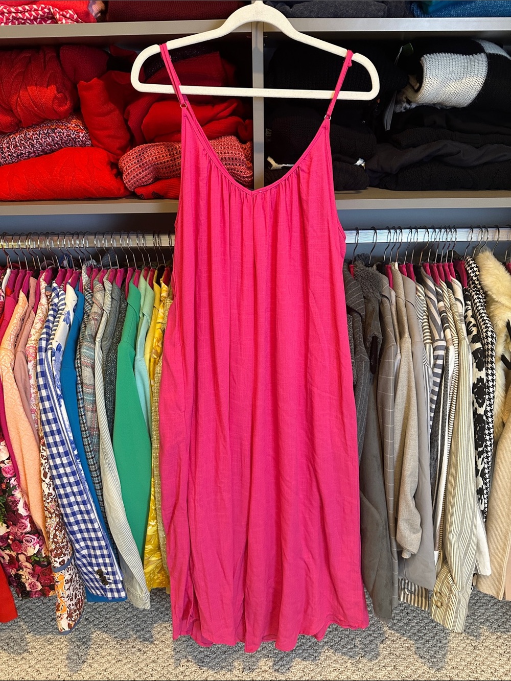 Hunter & Brown pink sleeveless adjustable strap 2 pocket cropped jumpsuit size S - Picture 3 of 4